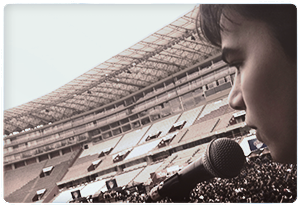 Singing at a Stadium